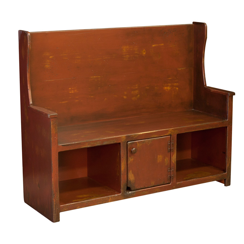 Liberty Bench Amish Primitive Pine, Amish Furniture Shipshewana