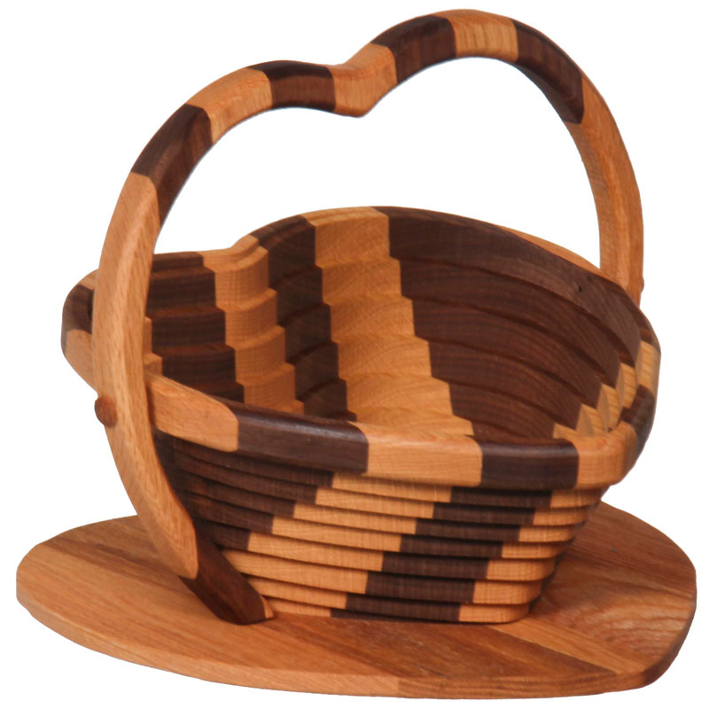 Collapsible Basket - Heart / Striped