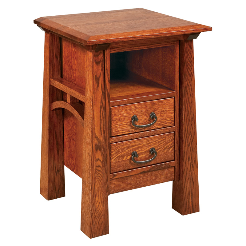 Amish Artesa 2 Drawer Nightstand with Opening | Amish Furniture | Shipshewana Furniture Co.