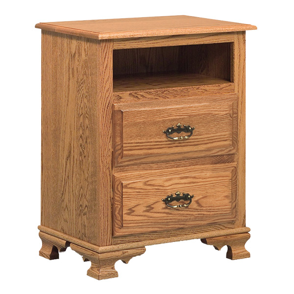 JR Heritage 2 Drawer Nightstand with Opening