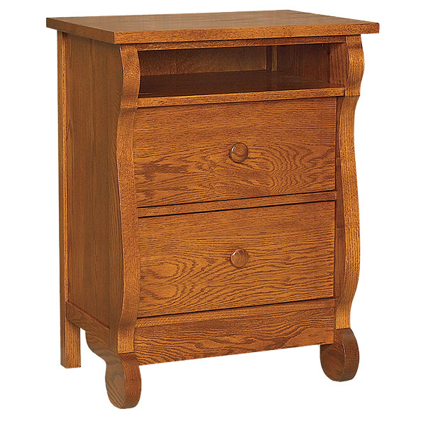 Old Classic Sleigh 2 Drawer Nightstand with Opening