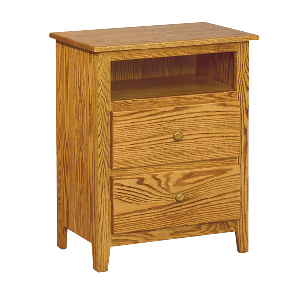 Shaker J&R 2 Drawer Nightstand with Opening
