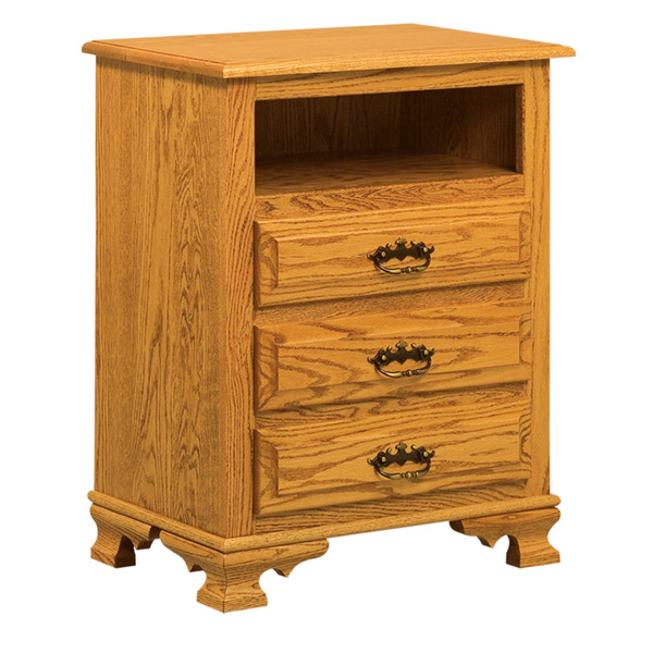 JR Heritage 3 Drawer Nightstand with Opening