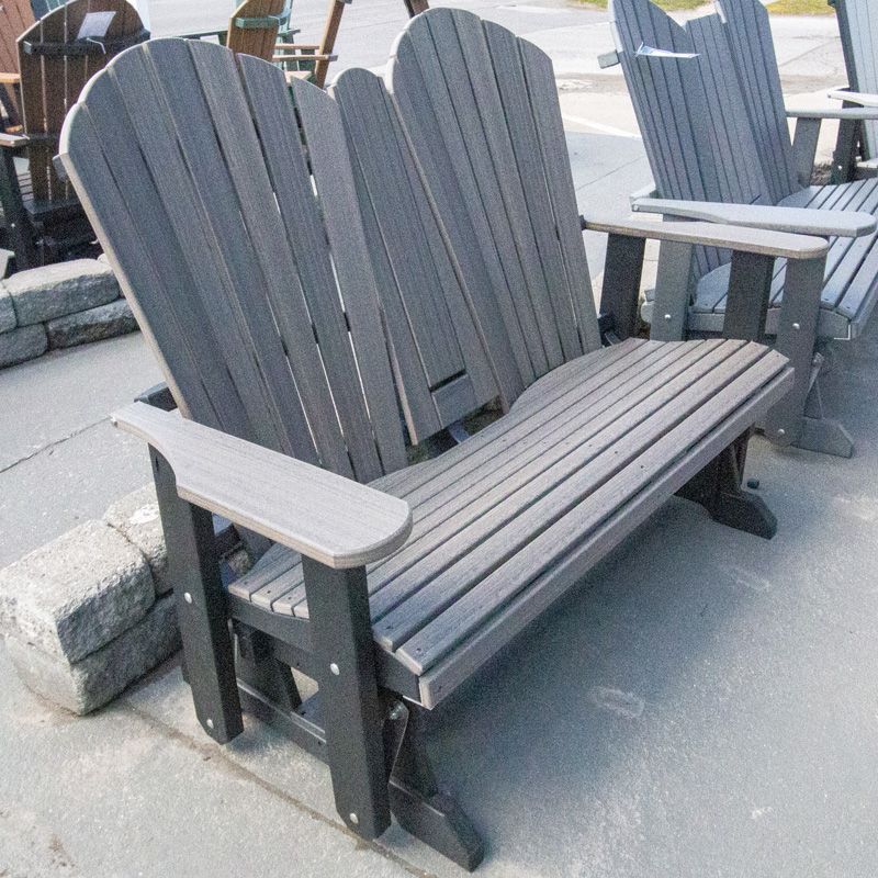 50in Glider w-Flip Down Drink Holder - Black & Coastal