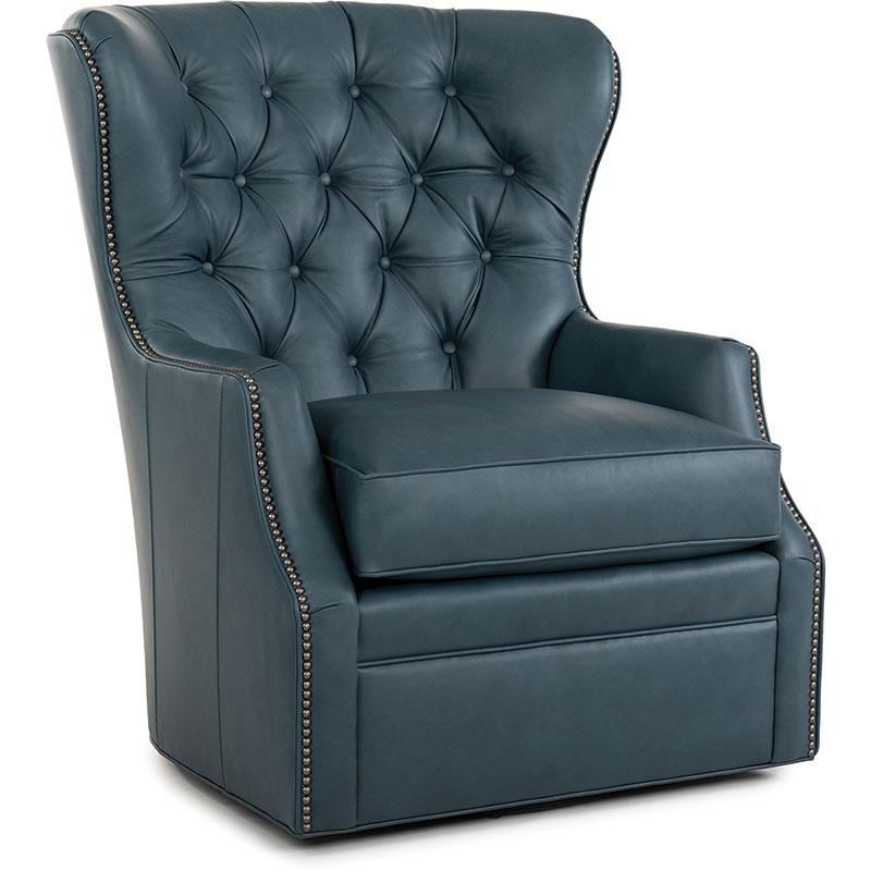 527 Swivel Chair & Ottoman - Leather