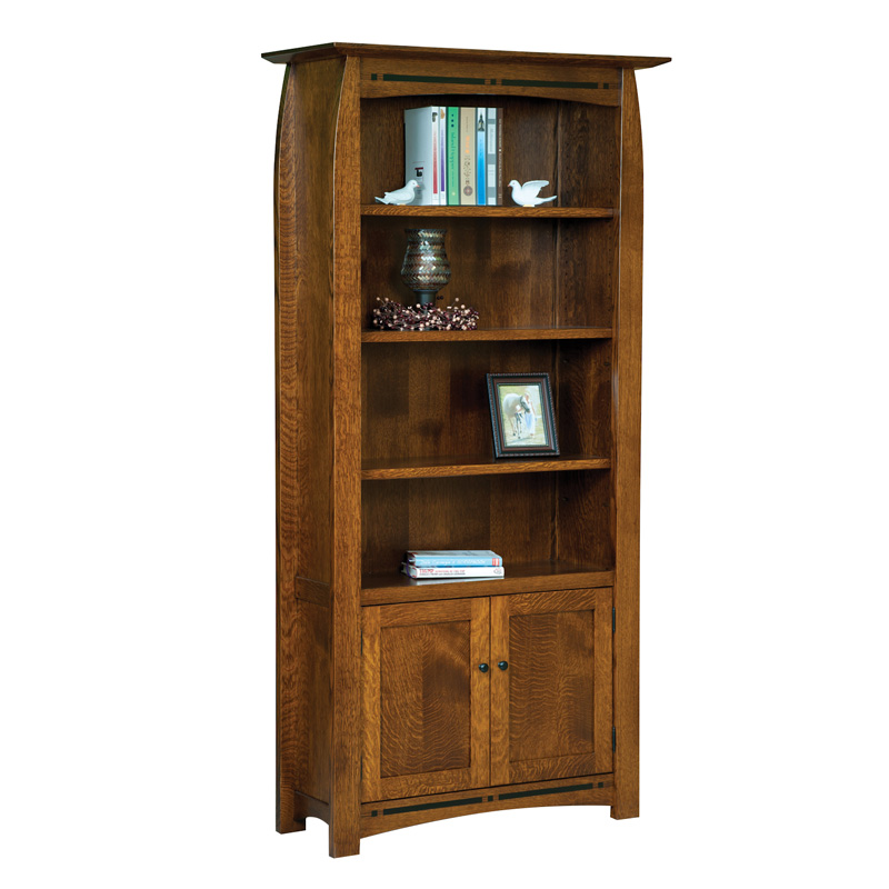 Boulder Creek  4 Shelf, 2 Door Bookcase