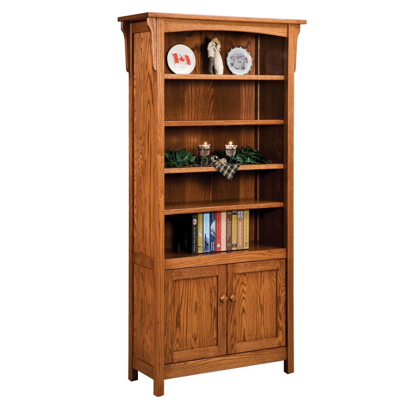 Bridger Mission 4 Shelf, 2 Door Bookcase