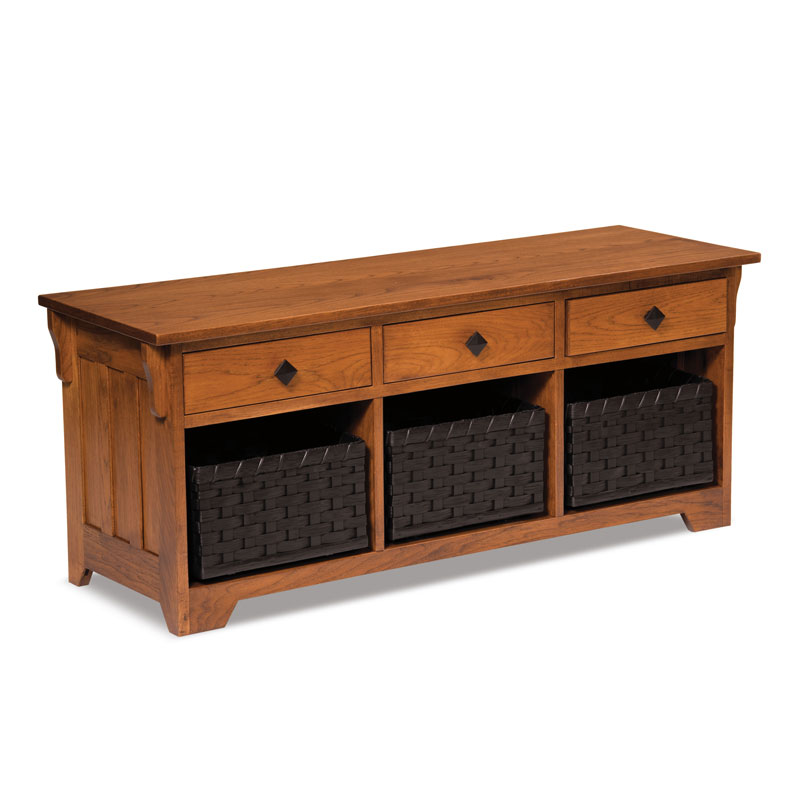 Lattice Weave Drawer Bench