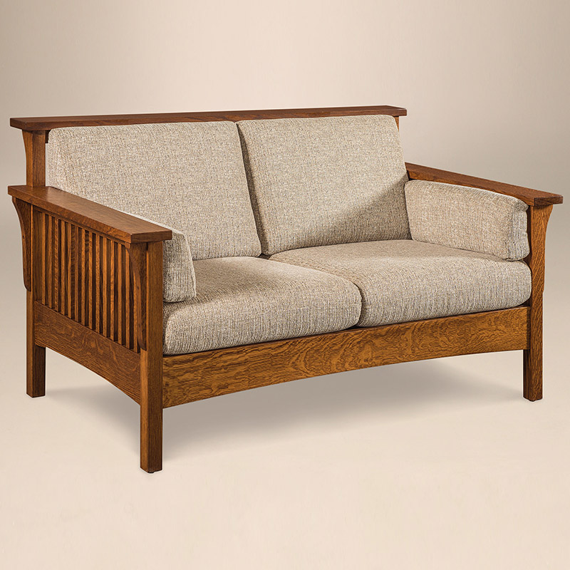 High Back Slat Loveseat