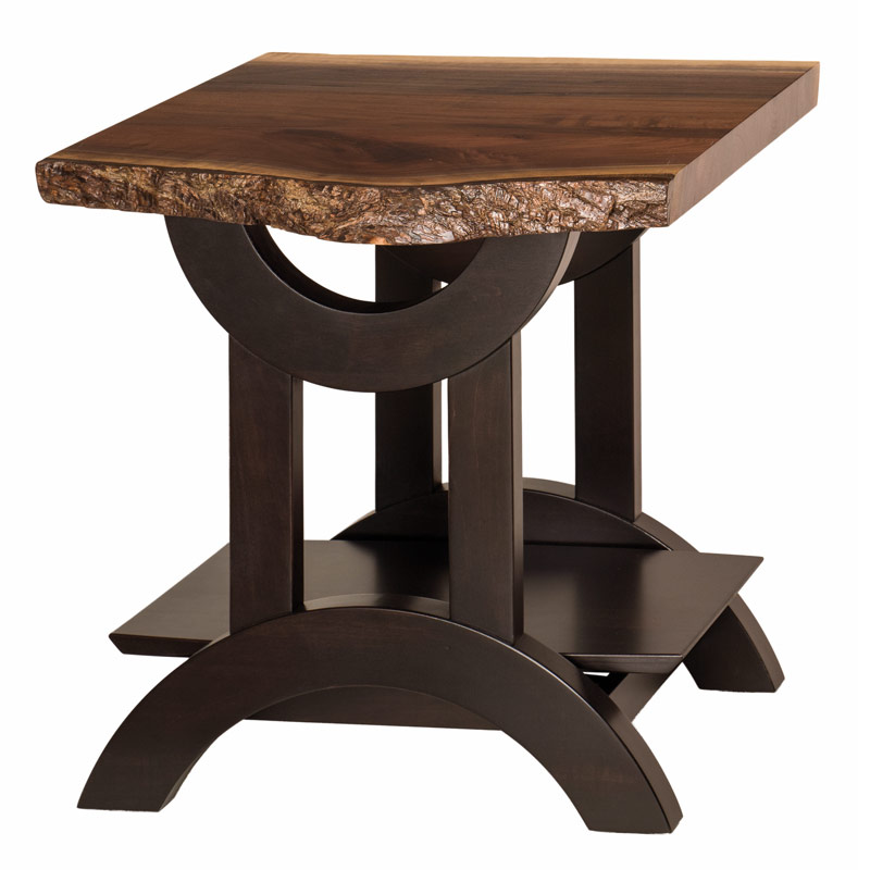 Live Edge Gateway End Table with shelf
