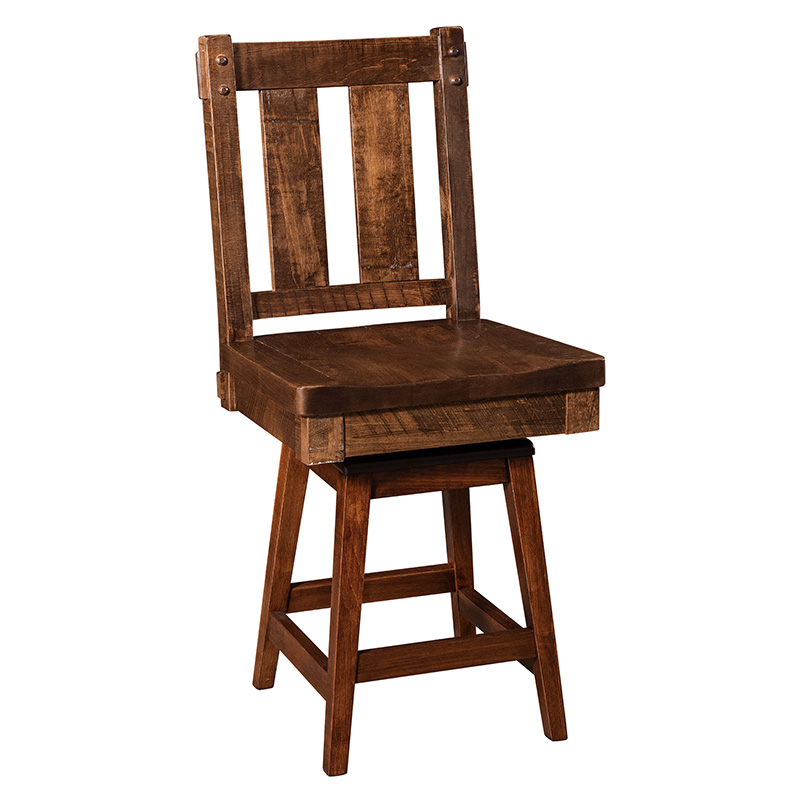 Houston Swivel Barstool - Rough Sawn