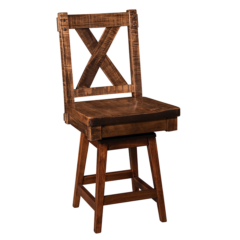 Dearborn Swivel Barstool - Rough Sawn