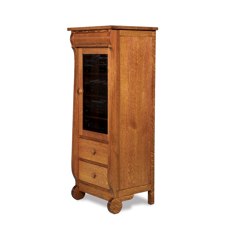 Old Classic Sleigh Stereo Cabinet w-Drawers
