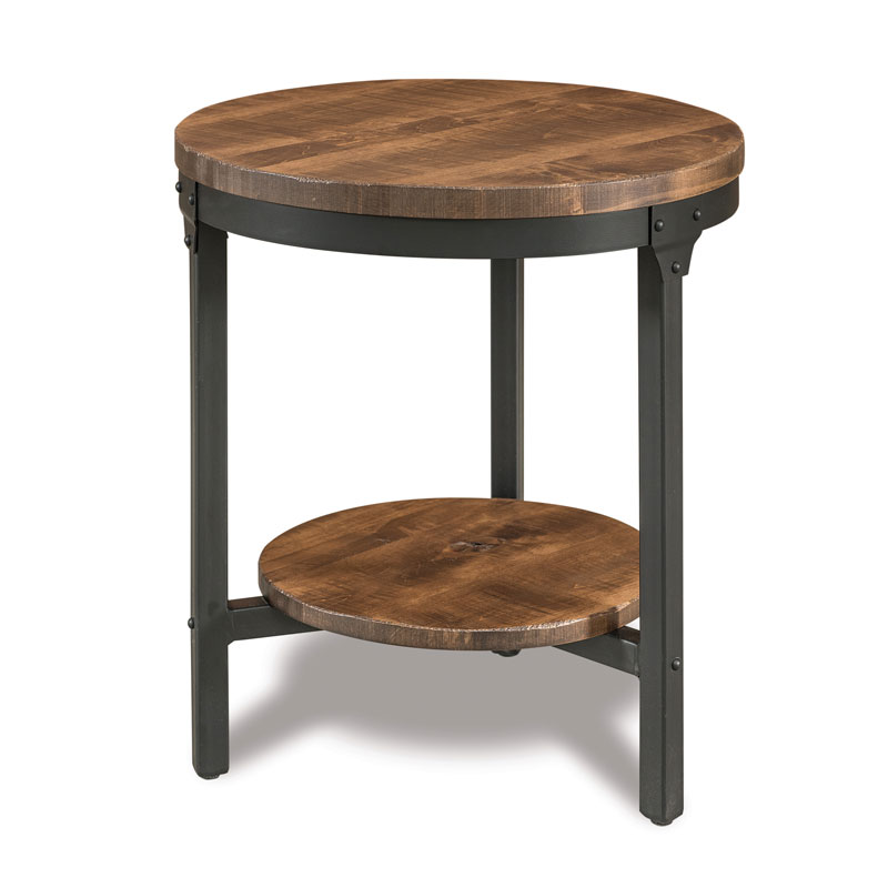 Houston 22" Round End Table Steel/Wood