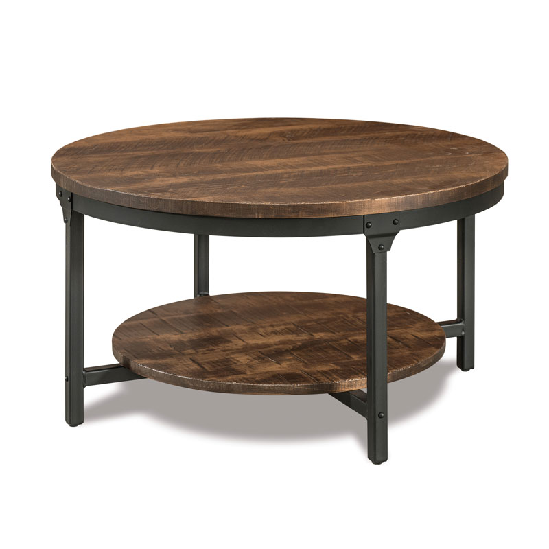 Houston 38" Round Coffee Table Steel/Wood