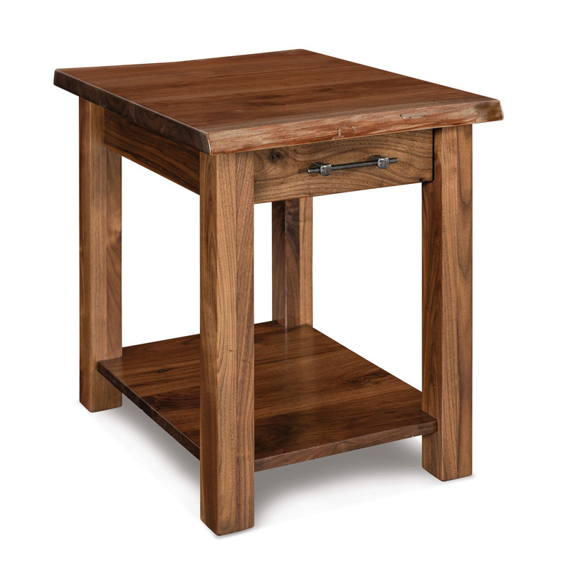 Timbra Open End Table w/ Live Edge Top