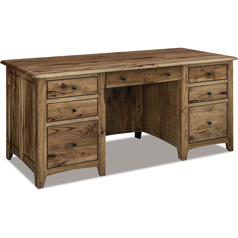 Dover Double Pedestal Desk - Finished Back