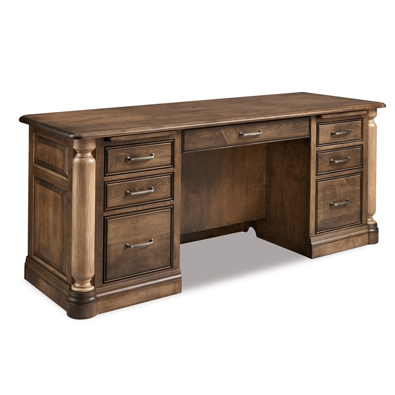 London Double Pedestal Desk w/unfinished back