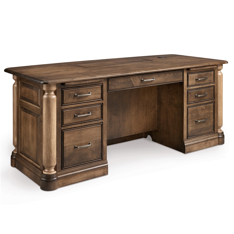 London Double Pedestal Desk w/finished back