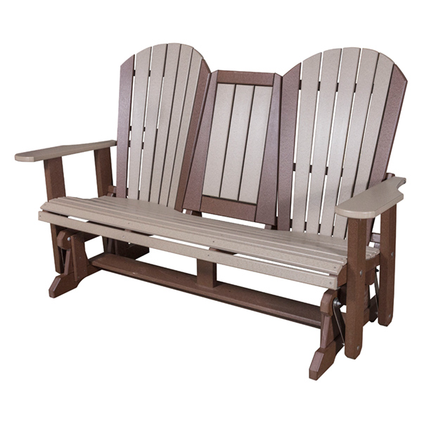 Adirondack Loveseat Glider 60\" Seat w/ Flip Down