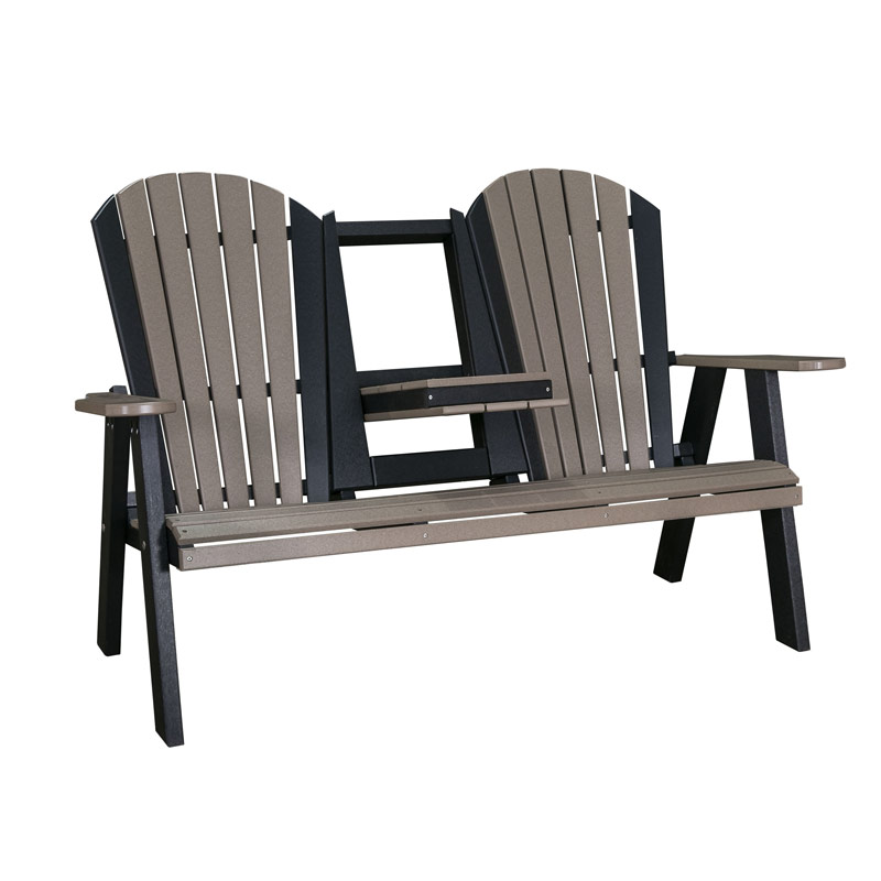 Adirondack Stationary Love Seat w/ Flip Down