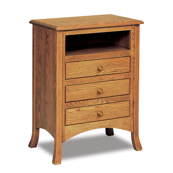 Carlisle Tall 3 Drawer Nightstand with Opening