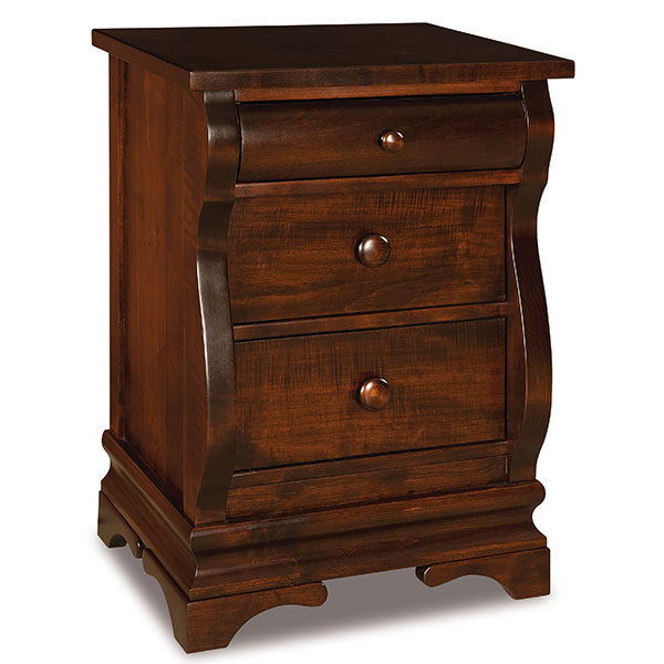 Chippewa Sleigh 3 Drawer Narrow Nightstand