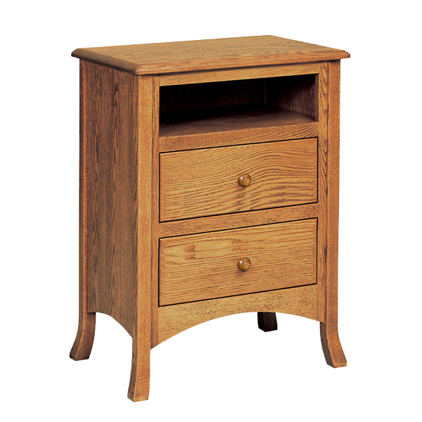 Carlisle 2 Drawer Nightstand with Opening