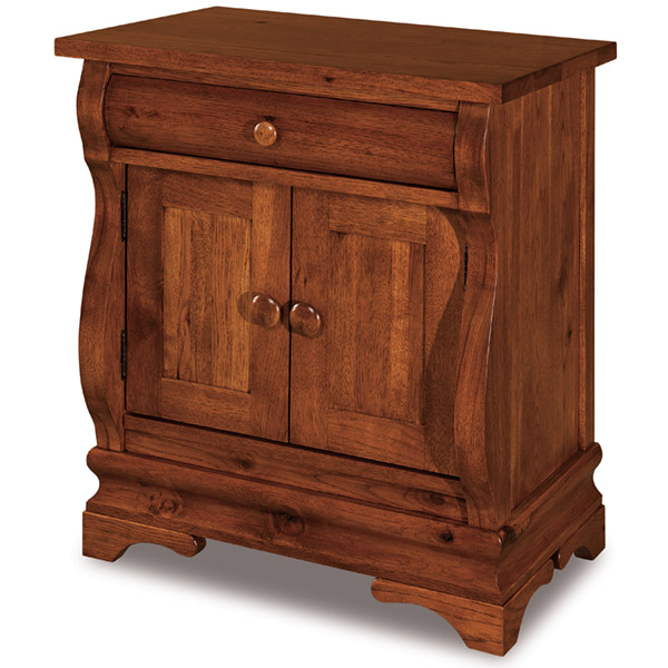 Chippewa Sleigh 1 Drawer, 2 Door Nightstand