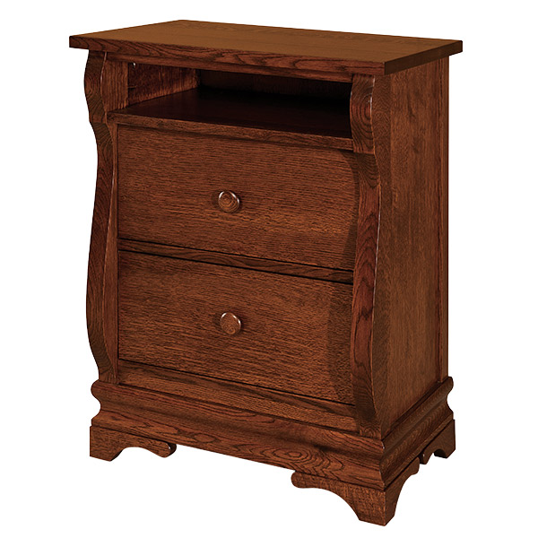 Chippewa Sleigh 2 Drawer Nightstand with Opening