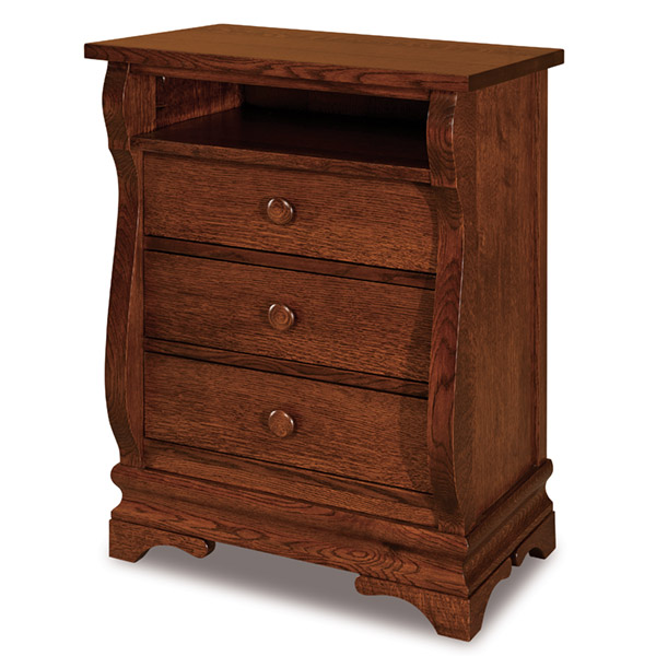 Chippewa Sleigh 3 Drawer Nightstand with opening