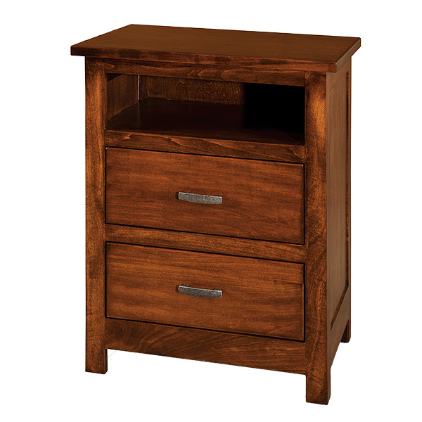 Flush Mission 2 Drawer Nightstand with Opening