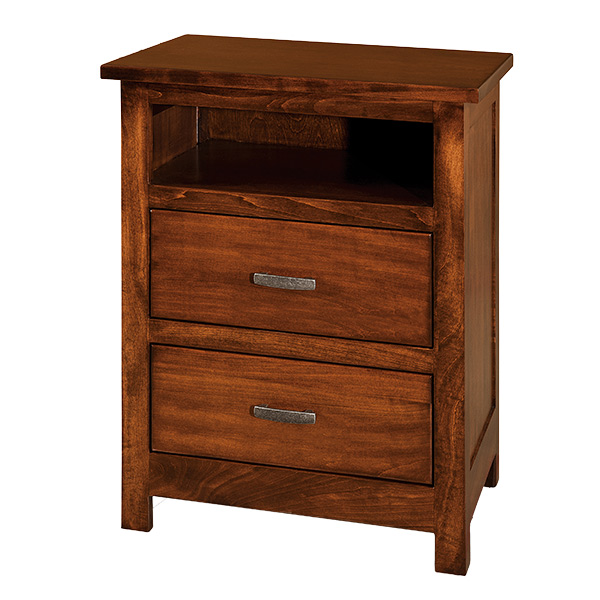 Flush Mission 2 Drawer Nightstand with Opening