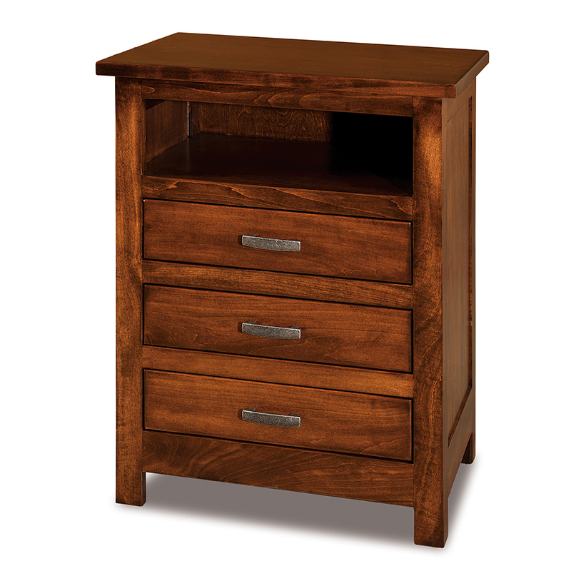 Flush Mission 3 Drawer Nightstand with Opening