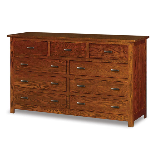 Flush Mission 9 Drawer Mule Dresser 72\"W