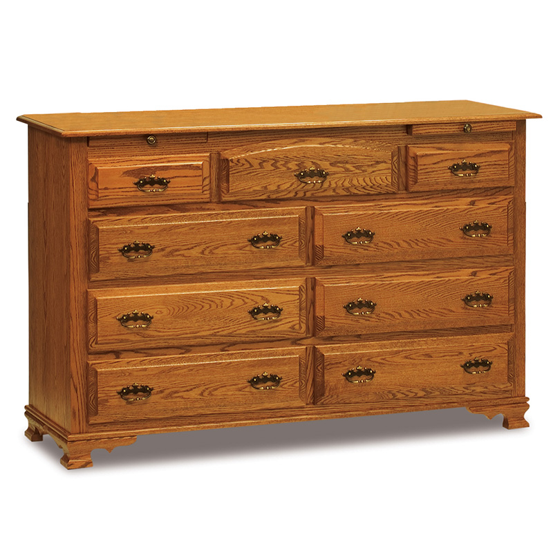 JR Heritage 66\" 9 Drawer, 2 Jewelry Drawer Dresser