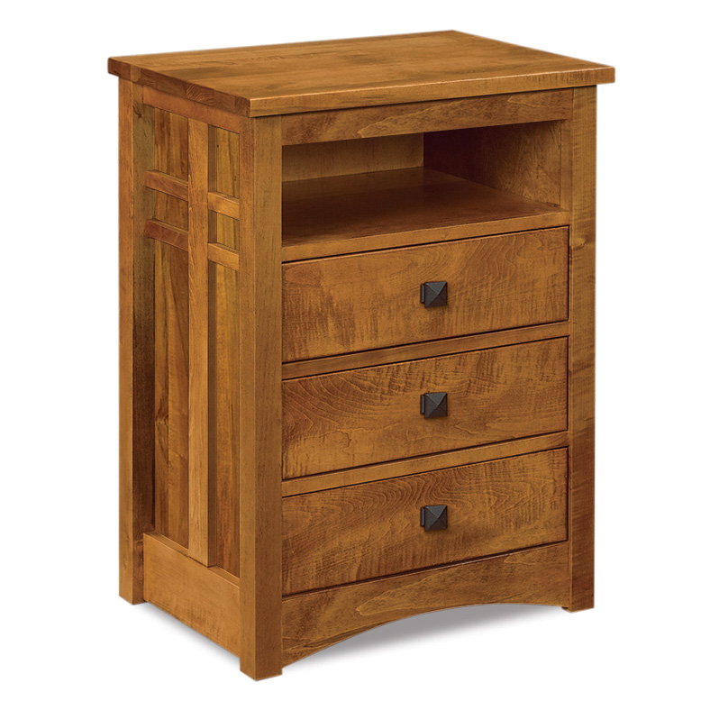 Kascade 3 Drawer Nightstand with Opening