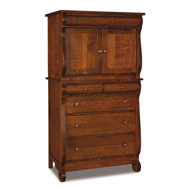 Old Classic Sleigh Chest Armoire