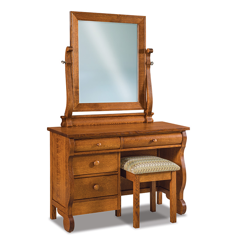 Old Classic Sleigh Vanity Dresser with Bench