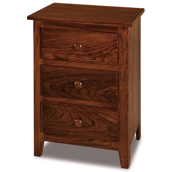 Shaker J&R 3 Drawer Narrow Nightstand