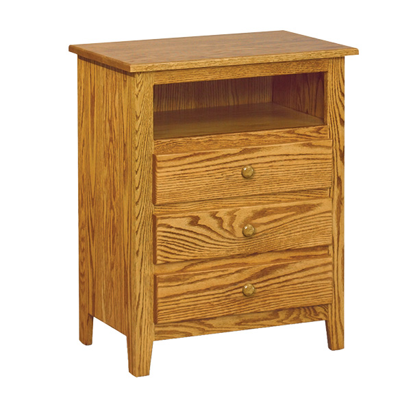 Shaker J&R 3 Drawer Nightstand with Opening