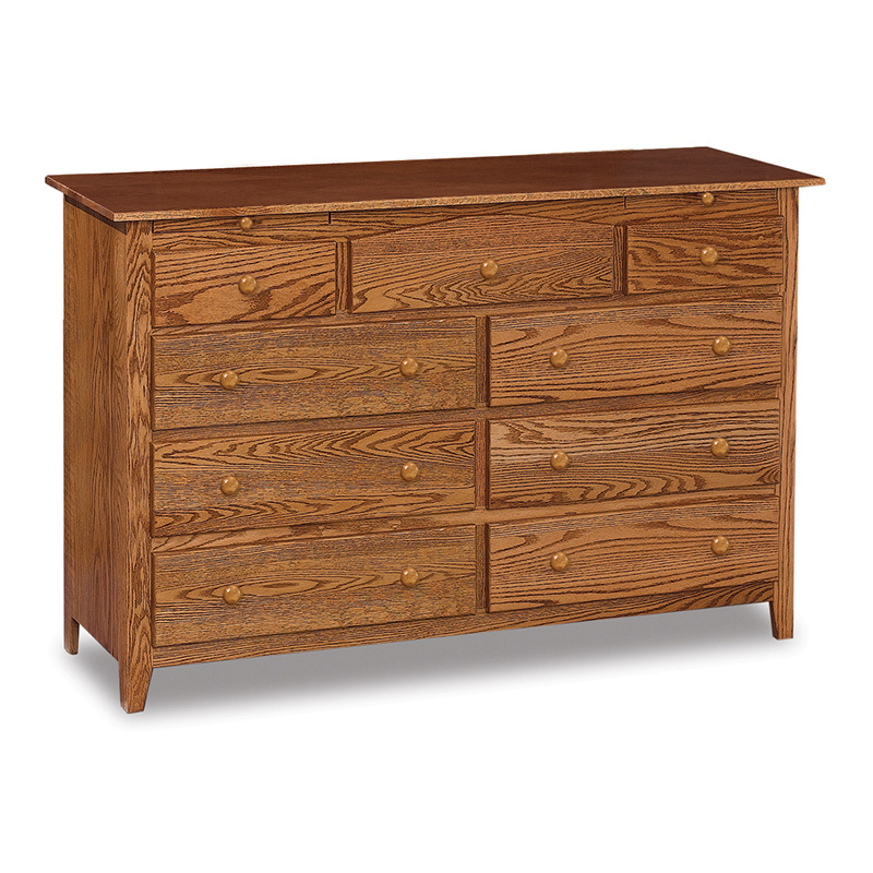 Shaker J&R 9 Drawer, 2 Jewelry Drawer Dresser