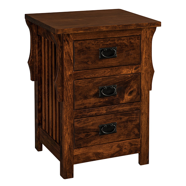 Stick Mission 3 Drawer Narrow Nightstand