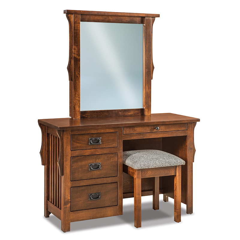 Stick Mission Vanity Dresser with Bench