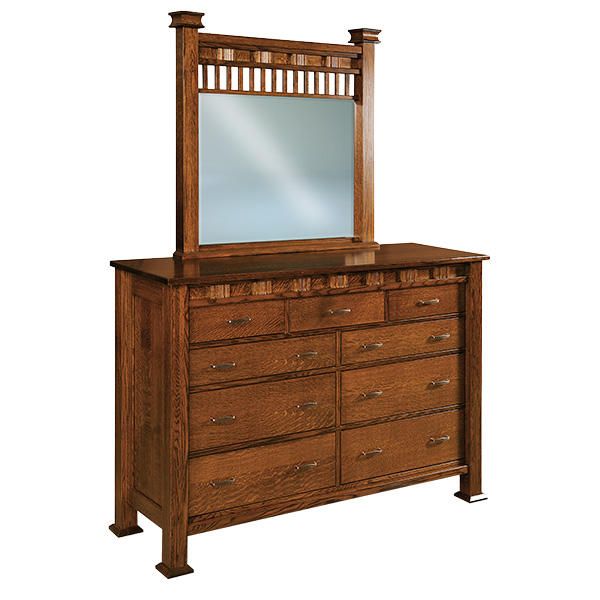 Sequoyah 9 Drawer Dresser 68, Soft Close 3 Drawer Dresser With Mirror