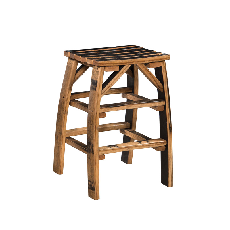 Barrel Stave Bar Stool without Back