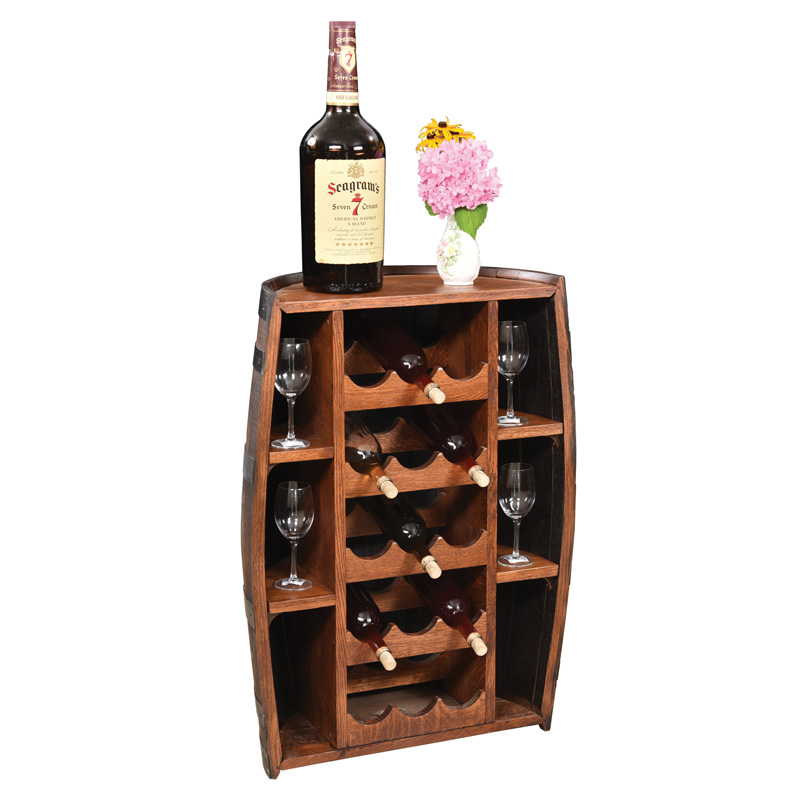 Half Barrel Bottle Holder Floor Stand