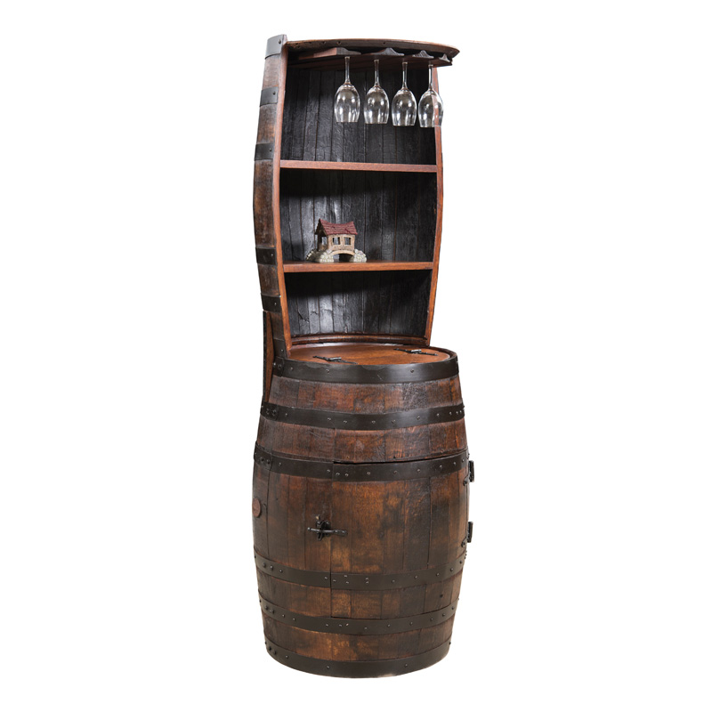 Barrel Hutch with Shelves