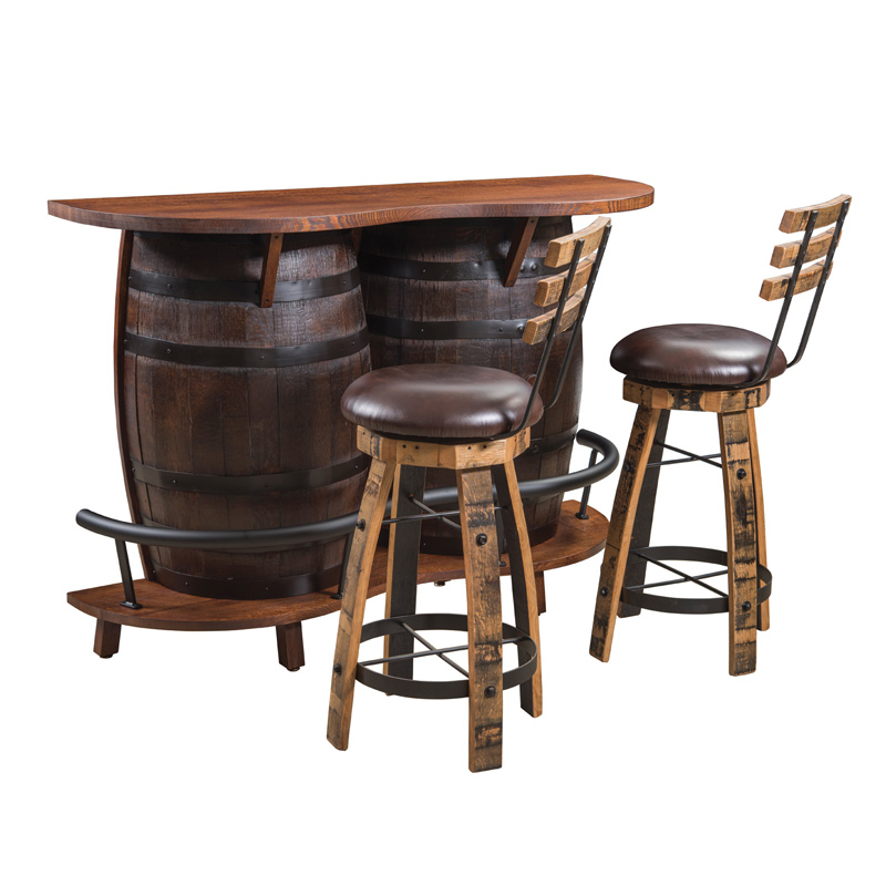 Open Barrel Bar Table