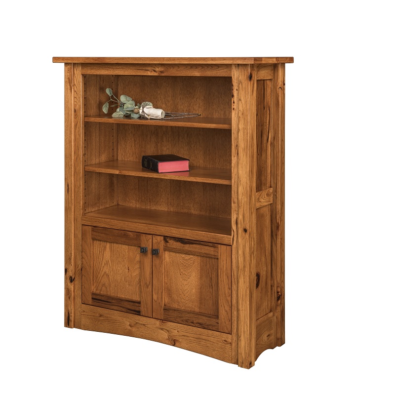 Ascot Bookcase w Bottom Doors Amish Furniture by Shipshewana Furniture Co